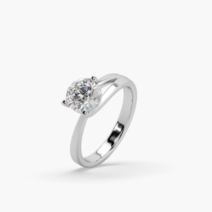 Guru Jewel's Round Solitaire Studded Exclusive Silver Ring For Her