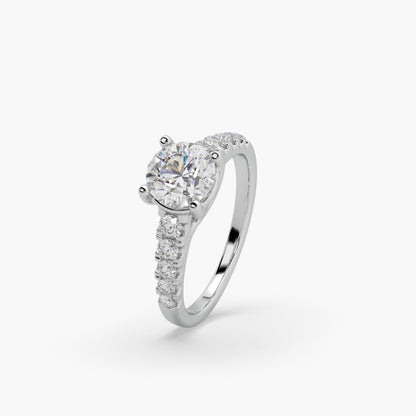 Guru Jewel's Round Solitaire Studded Exclusive Silver Ring For Her