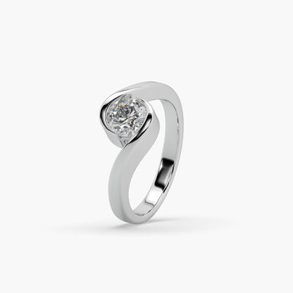 Guru Jewel's Round Solitaire Studded Exclusive Silver Ring For Her