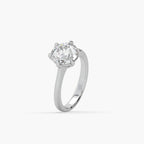 Guru Jewel's Round Solitaire Diamond Studded Exclusive Engagement Silver Sing For Her