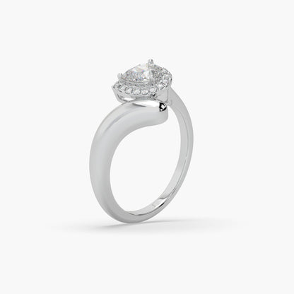 Guru Jewel's Fascinating Fancy Pear And Round Diamond Studded Silver Ring For Her