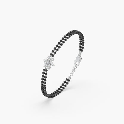 Guru Jewel's Impressive Diamond Studded Silver Mangalsutra Bracelet For Her