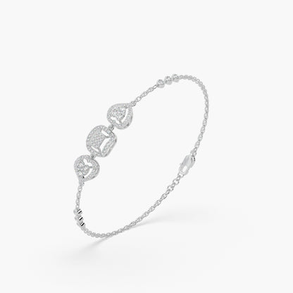 Guru Jewel's Diamond Studded Astonishing Silver Loose Bracelet For Her