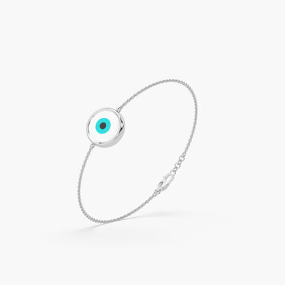 Guru Jewel's Evil Eye Stone Silber Loose Bracelet For Her