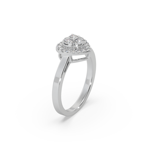Alluring Heart Shape 925 Silver Moissanite Studded Ladies Ring For Her
