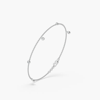 Guru Jewel's Round Diamond Studded Fascinating Silver Loose Bracelet For Her