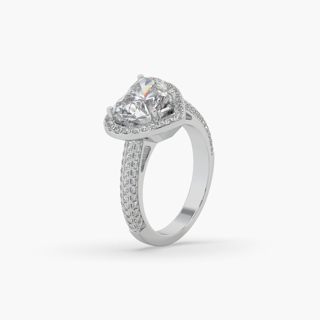 Guru Jewel's Fancy Heart And Round Diamond Studded Heart Shaped Fabulous Ring For Her