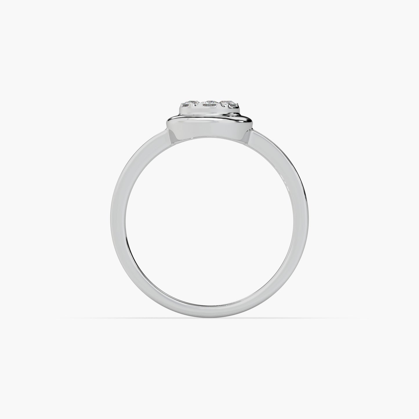 Guru Jewel's Round Diamond Studded Fascinating Silver Ring For Her