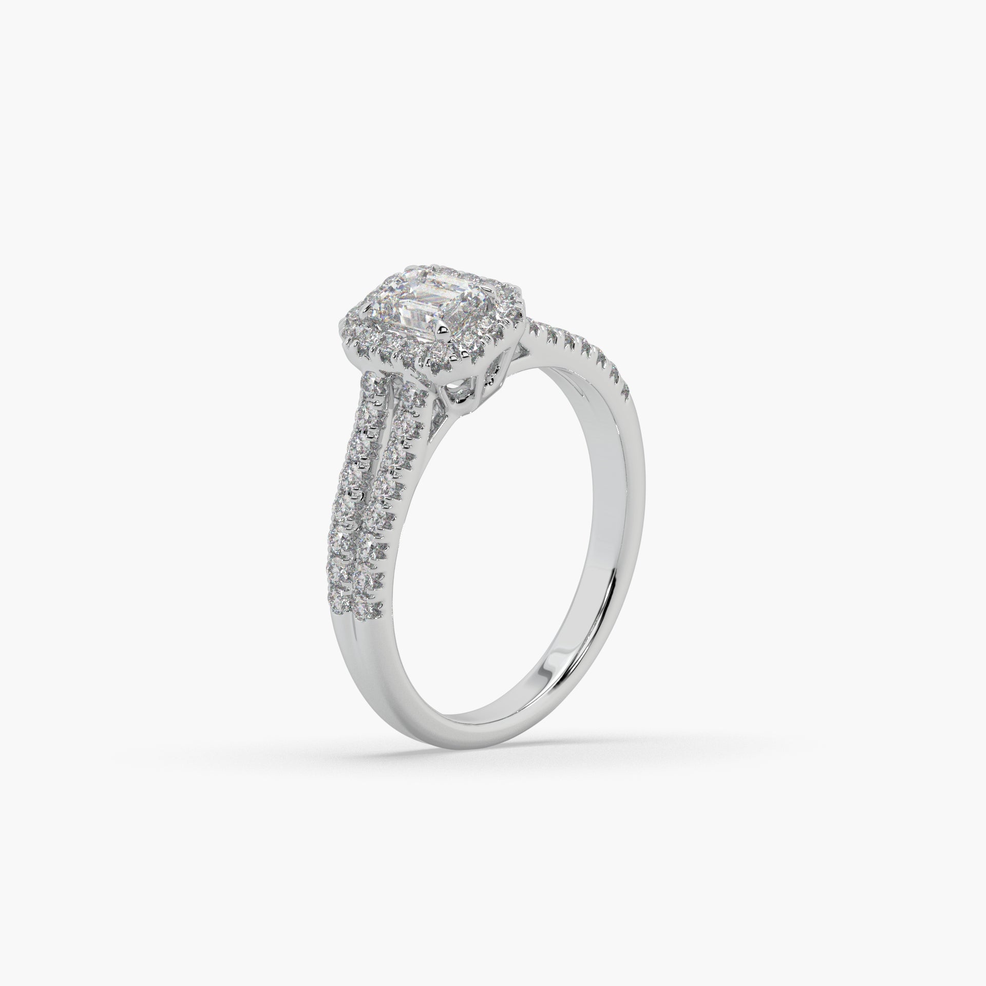 Guru Jewel's Fancy Emerald And Round Diamond Studded Fascinating Silver Ring For Her