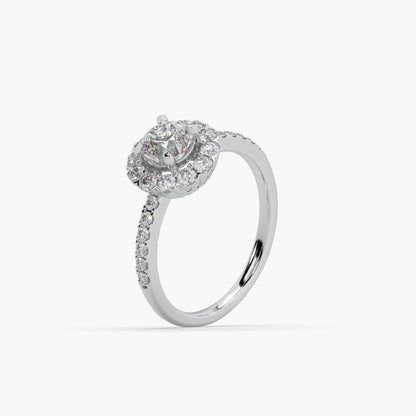 Guru Jewel's Round Solitaire Studded Silver Ring For Her