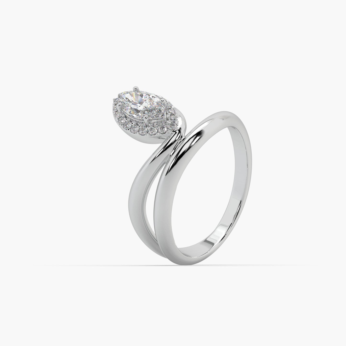 Guru Jewel's Exclusive Fancy Marquise And Round Diamond Studded Silver Ring For Her