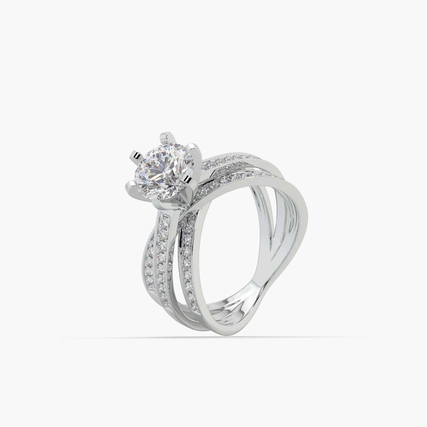 Guru Jewel's Round Solitaire Studded Impressive Silver Ring For Her
