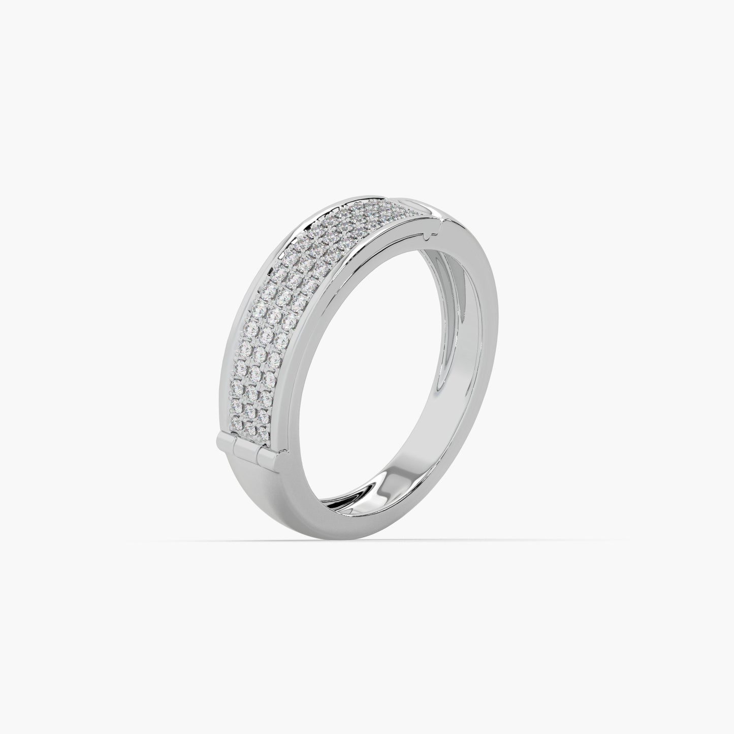 Guru Jewel's Round Diamond Studded " I LOVE YOU " Silver Ring For Her