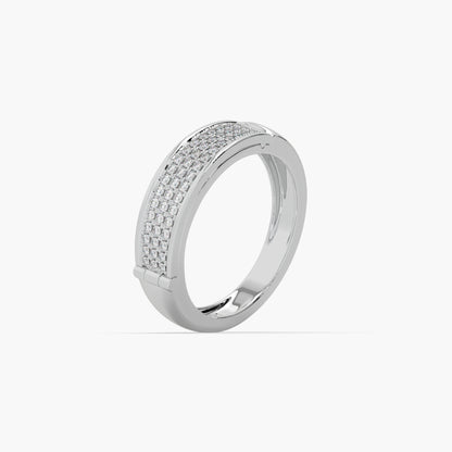 Guru Jewel's Round Diamond Studded " I LOVE YOU " Silver Ring For Her