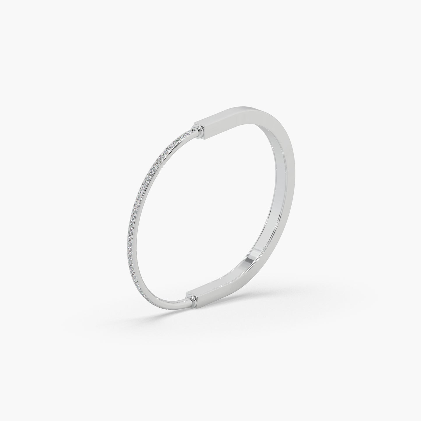 Guru Jewel's Stunning Design With Round Diamond Studded Silver Bracelet For Her