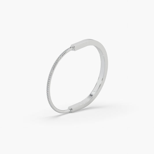 Guru Jewel's Stunning Design With Round Moissanite Studded Silver Bracelet For Her
