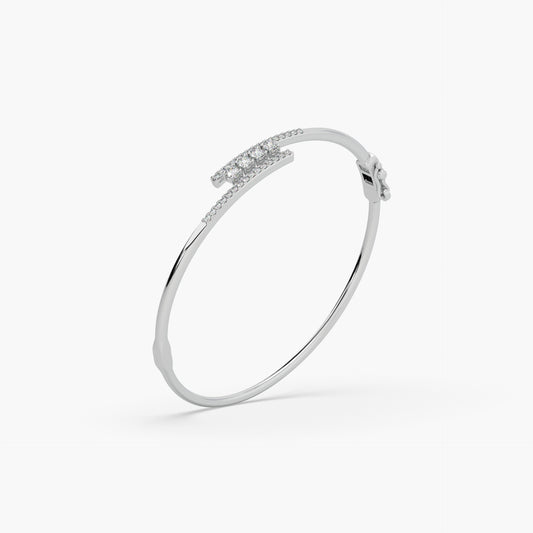 Guru Jewel's Round Moissanite Studded Fascinating Silver Bracelet For Her