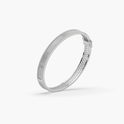 Guru Jewel's Round Diamond Studded Exclusive Silver Bracelet For Her