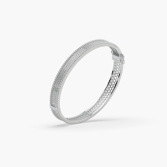 Guru Jewel's Round Moissanite Studded Exclusive Silver Bracelet For Her