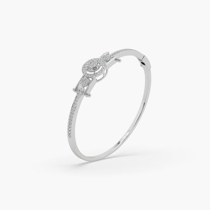 Guru Jewel's Round And Baguette Studded Attractive Silver Bracelet For Her