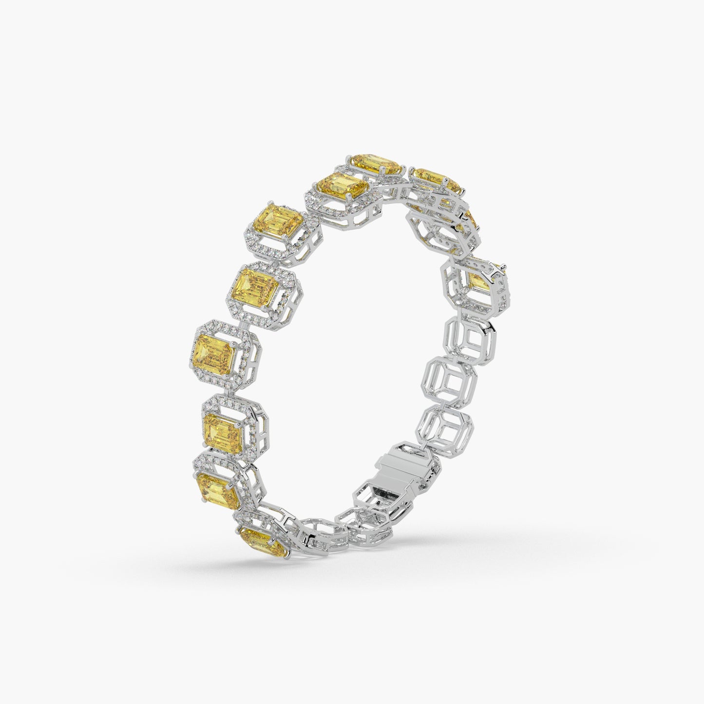 Guru Jewel's Round And Fancy Emerald Diamond Studded Attractive Bracelet For Her