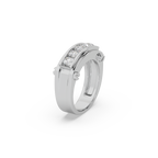 Attractive 925 Silver Stunning Diamond 1.20 Ct Studded Gents Ring For Him