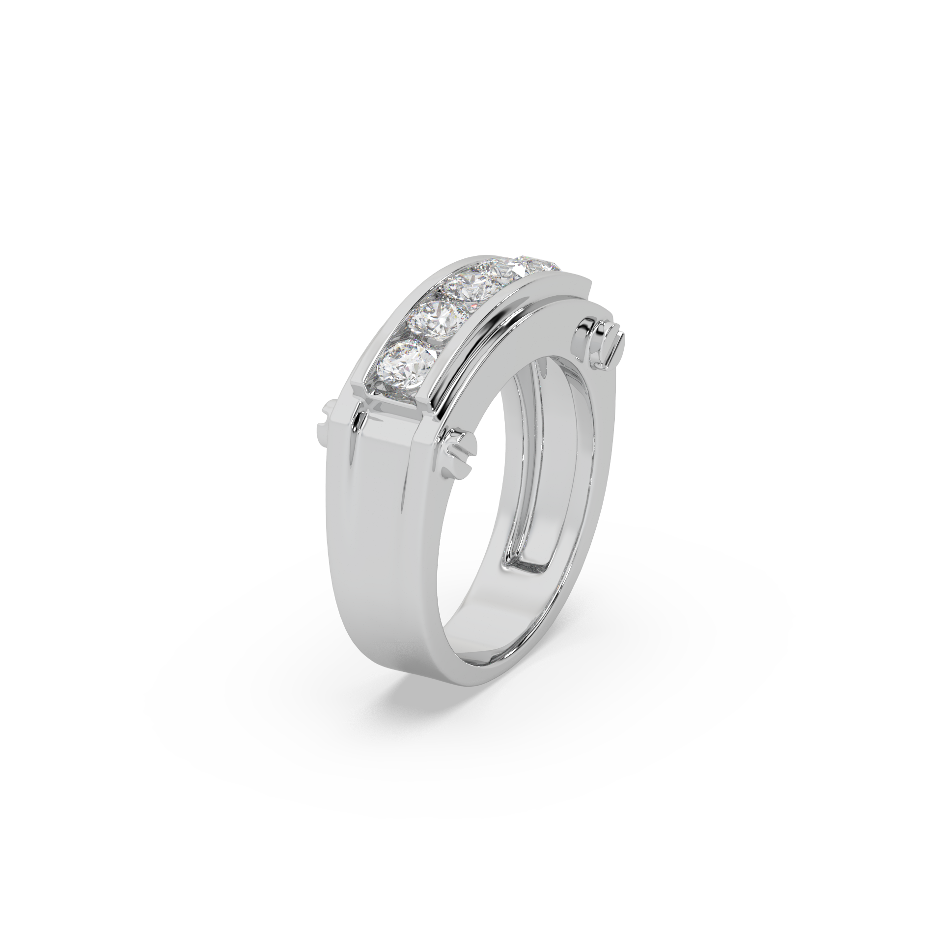 Attractive 925 Silver Stunning Diamond 1.20 Ct Studded Gents Ring For Him
