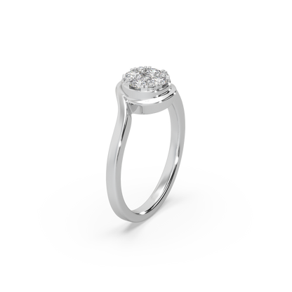 Captivating 925 Silver And Round Diamond Studded Ladies Ring For Her