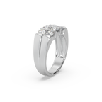 Astonishing Silver 925 Round Diamond Studded Gents Ring For Him