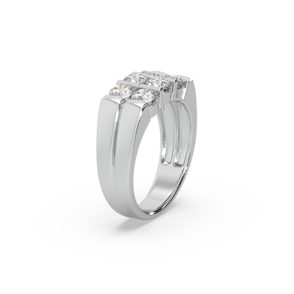 Astonishing Silver 925 Moissianite Studded Gents Ring For Him