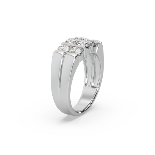 Astonishing Silver 925 Moissianite Studded Gents Ring For Him