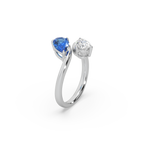 Attractive 925 Silver And Pears Shape Fancy Diamond Ladies Ring For Her