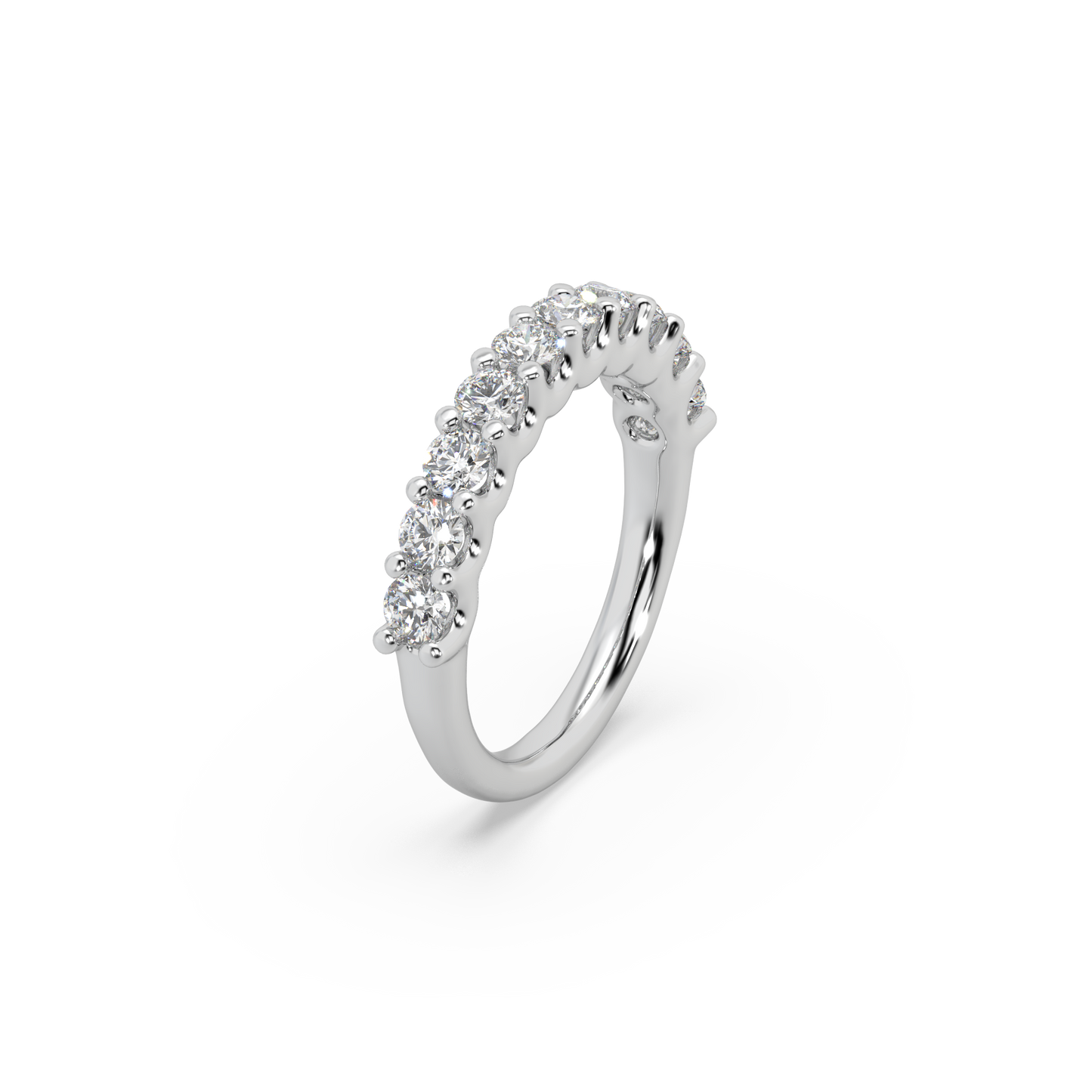 Classic Eternity 925 Silver Moissanite Studded Ladies Ring For Her