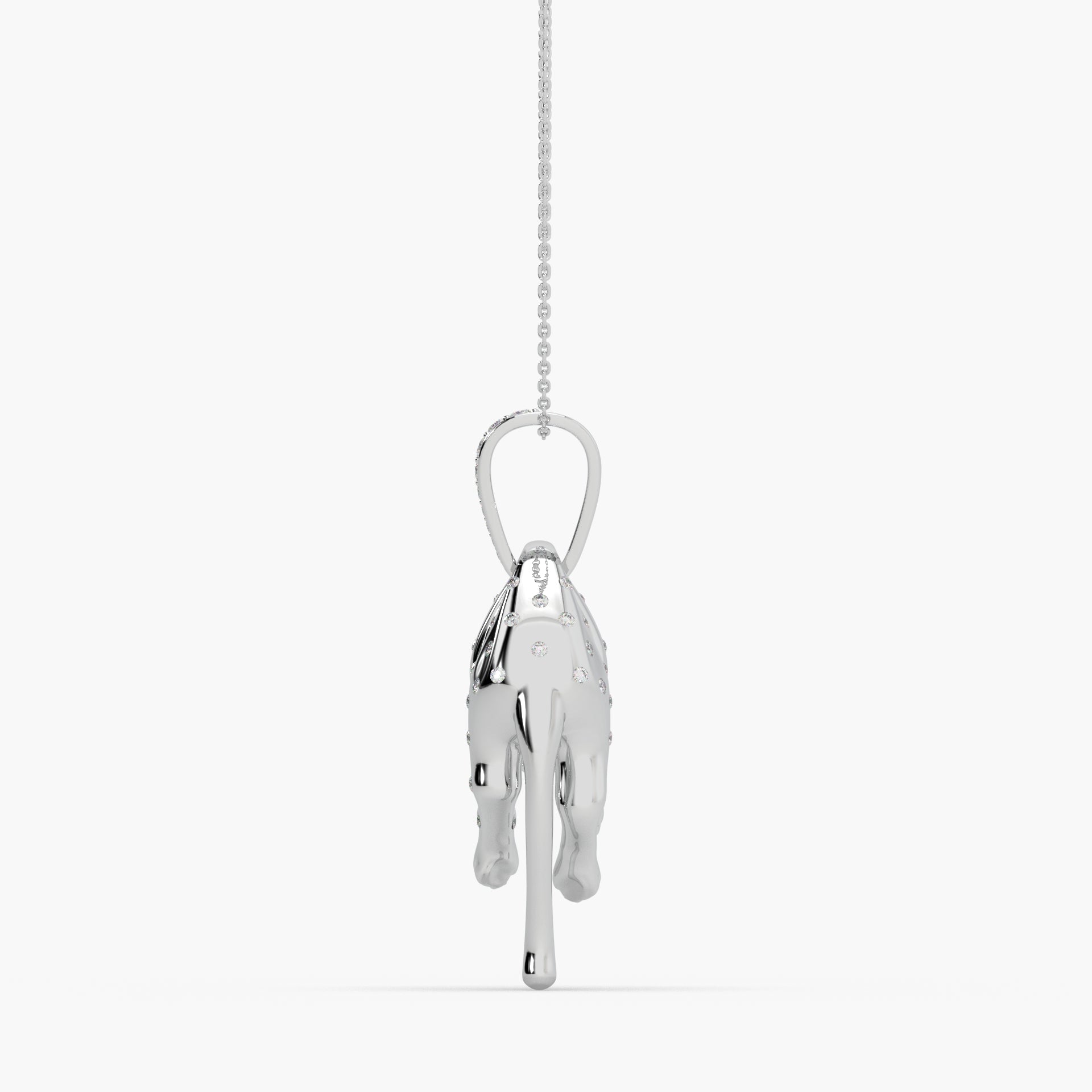 Guru Jewel's Exclusive Jaguar Pattern Diamond Studded Silver Only Pendent
