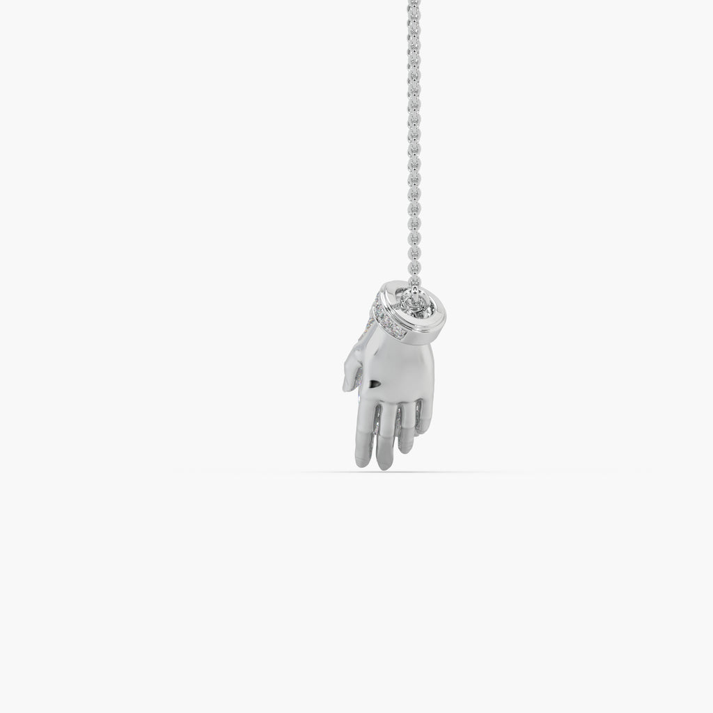 Guru Jewel's Pear Shaped Diamond Studded Silver Only Pendent For Her