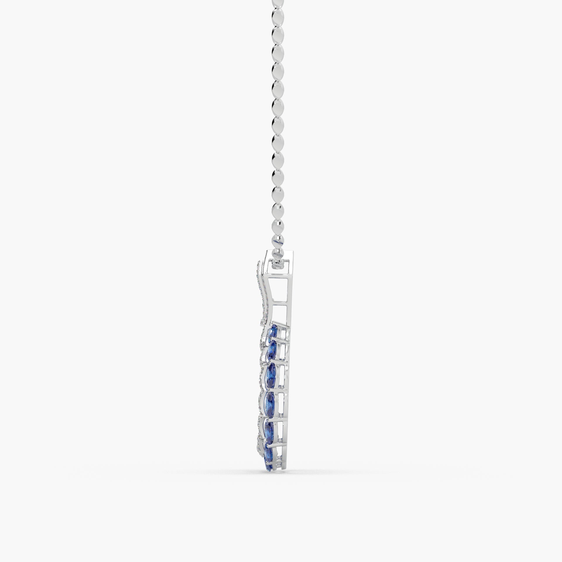 Guru Jewel's Astonishing Blue Sapphire And Diamond Studded Only Pendent For Her