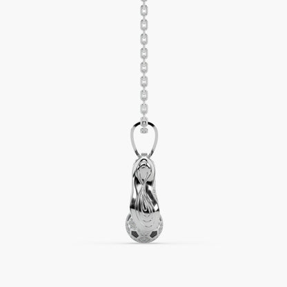 Guru Jewel's Football Special Diamond Studded Silver Only Pendant