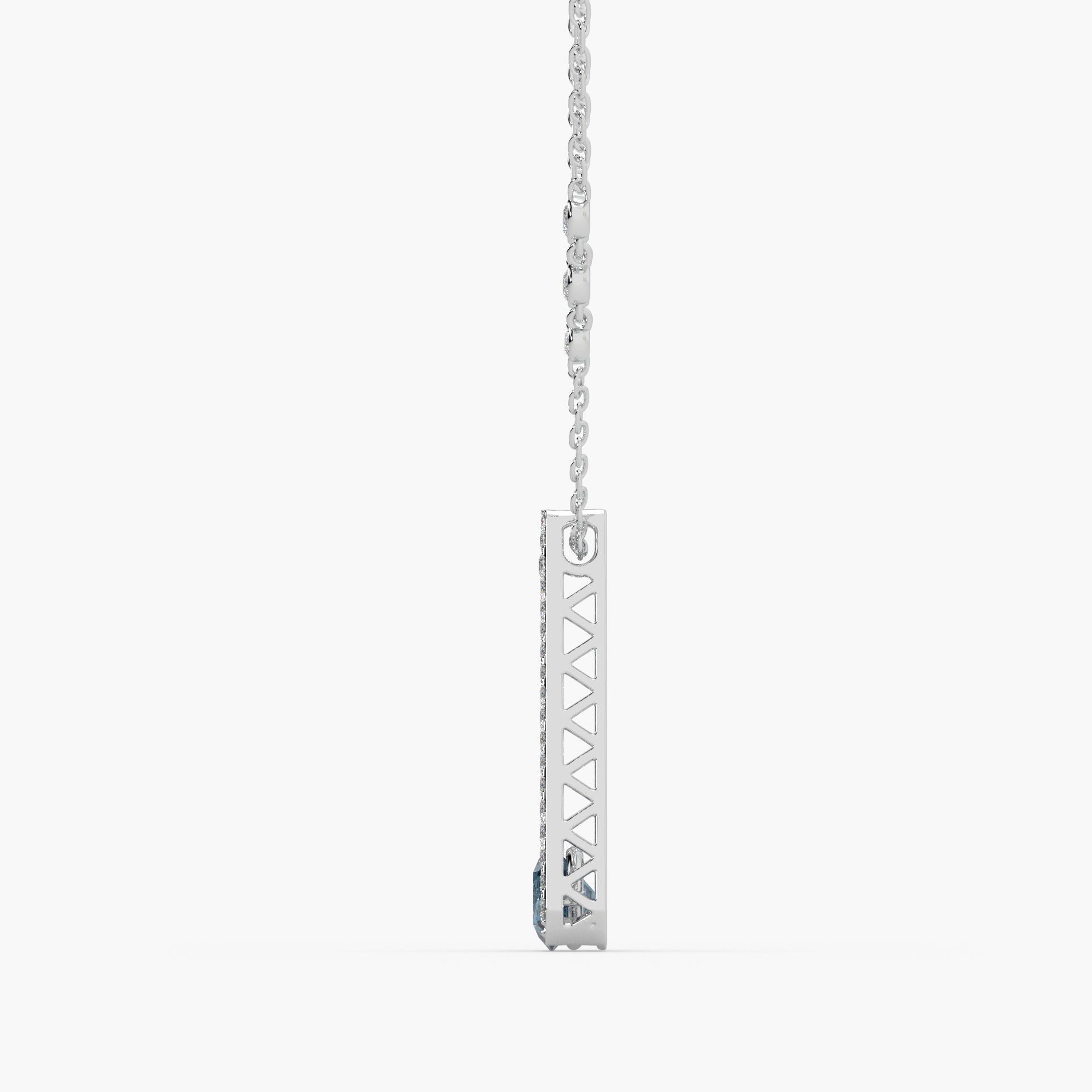 Guru Jewel's Round Diamond And Blue Colored Stone Studded Alluring Only Pendent For Her