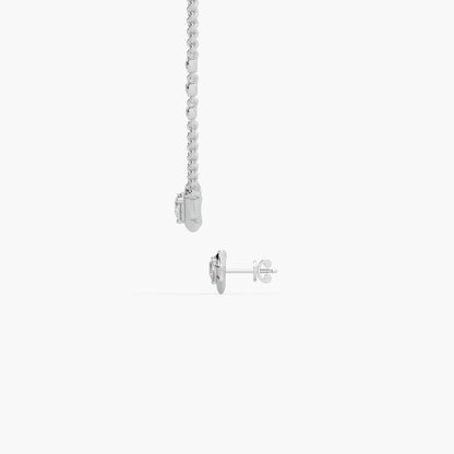 Guru Jewel's Fabulous Fancy Shaped Diamond Studded Silver Pendant Set For Her