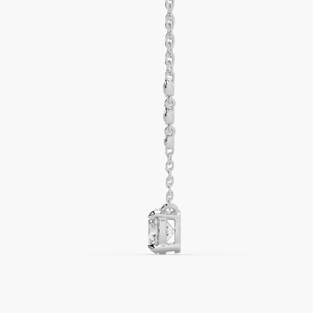 Guru Jewel's Round Solitaire Diamond Studded In Silver Only Pendent For Her