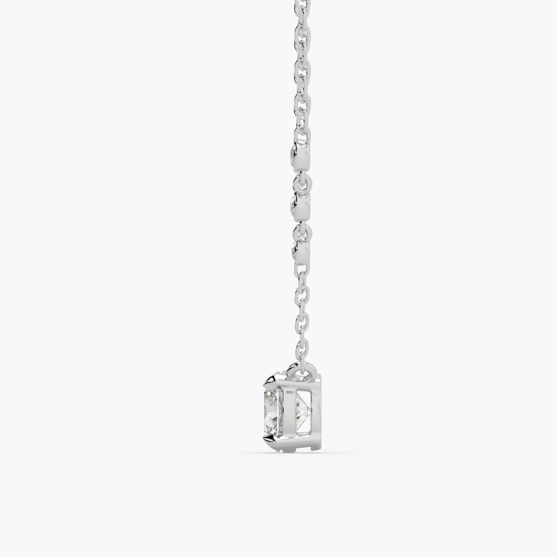 Guru Jewel's Round Solitaire Diamond Studded In Silver Only Pendent For Her