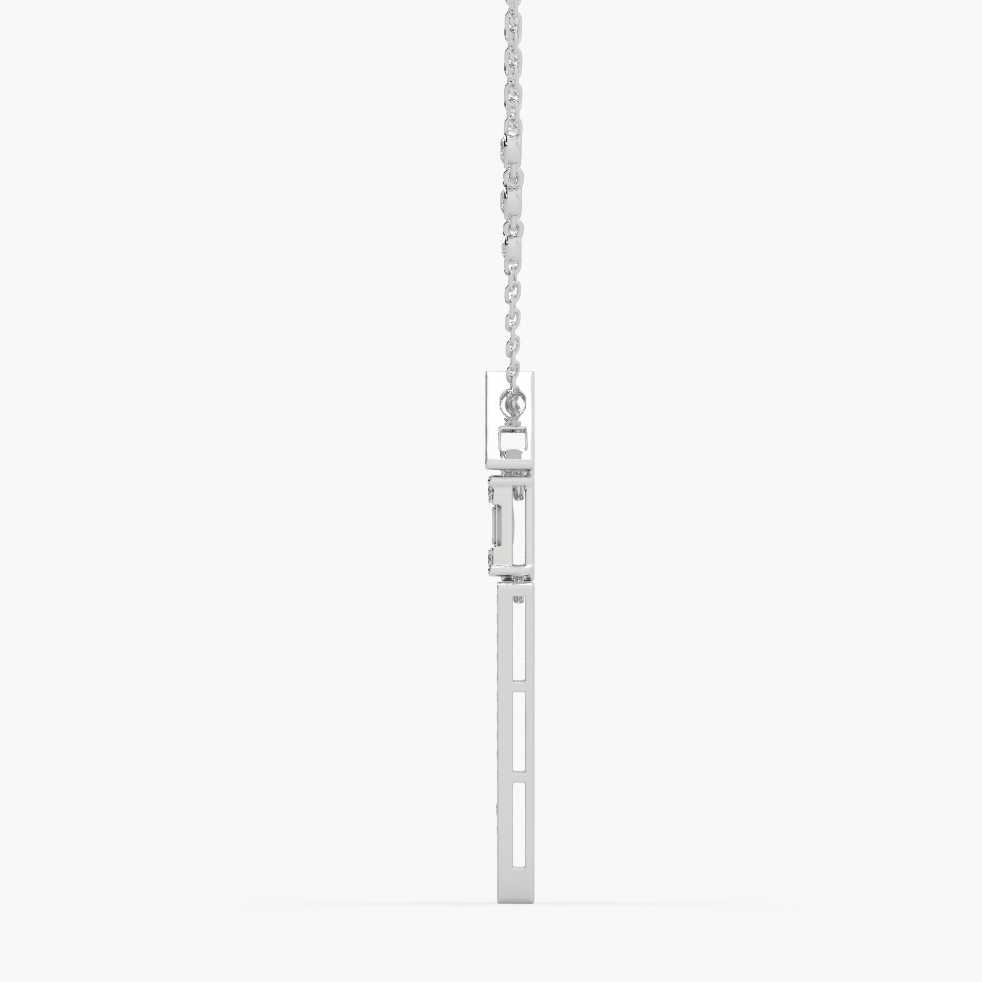 Guru Jewel's Round Diamond And Baugget Studded In Silver Fascinating Only Pendent For Her