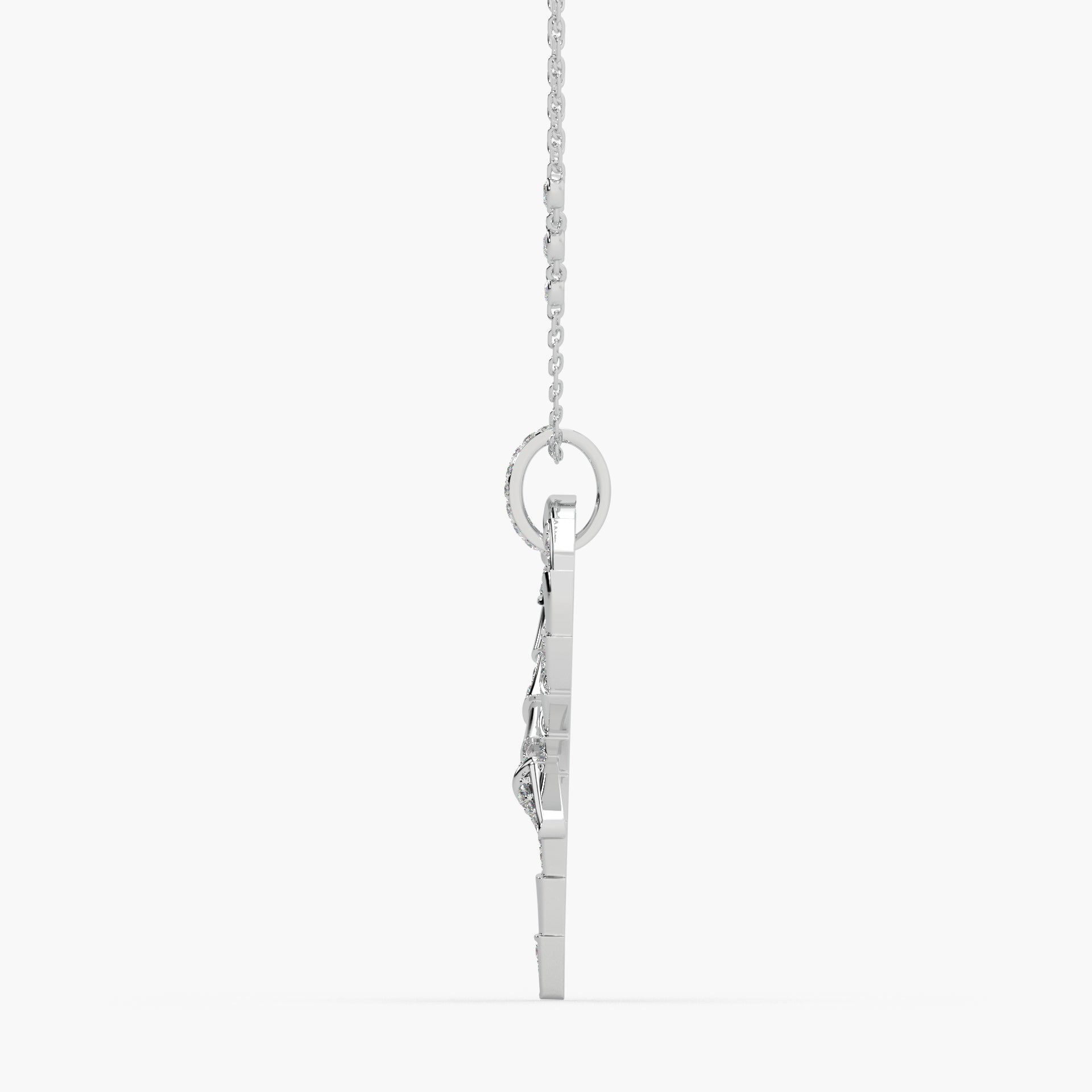 Guru Jewel's Round Diamond Studded In Silver Exclusive Only Pendent For Her