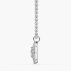 Guru jewel's Round Diamond Studded In Silver Only Pendent For Her