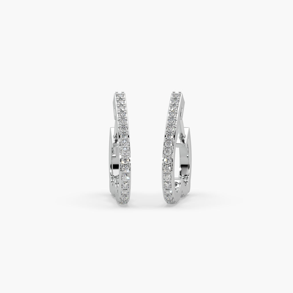 Guru Jewel's Round Diamond Studded Hear Shaped Beautiful Silver Earrings For Her