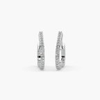 Guru Jewel's Round Diamond Studded Hear Shaped Beautiful Silver Earrings For Her