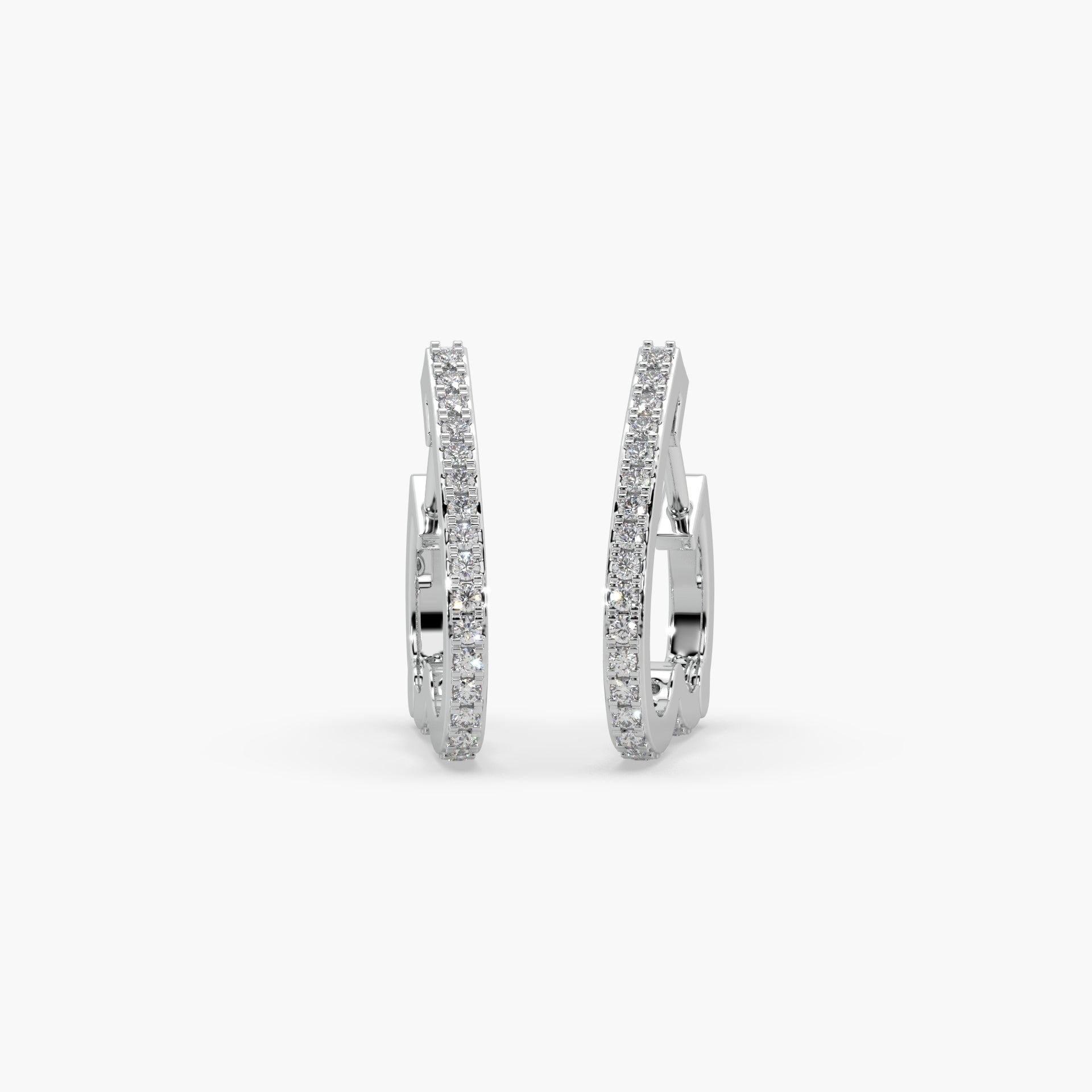 Guru Jewel's Round Diamond Studded Hear Shaped Beautiful Silver Earrings For Her