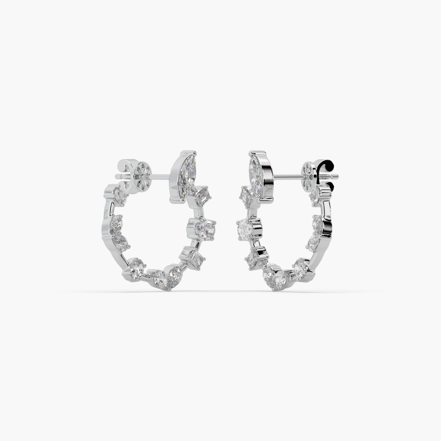 Guru Jewel's Fancy Diamond Studded Astonishing Silver Earrings For Her