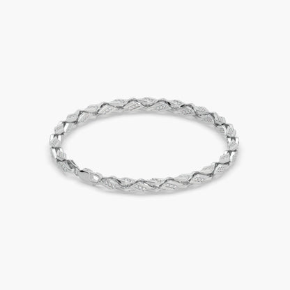 Guru Jewel's Exclusive Round Diamond Studded Tennis Silver Bracelet