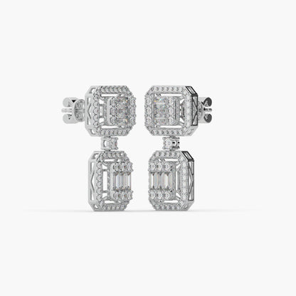 Guru Jewel's Diamond Studded Captivating Silver Earrings For Her